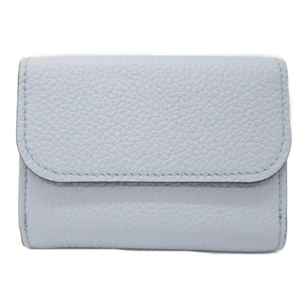 Chloe Fold Wallet Blue Leather Double Tri Hook
